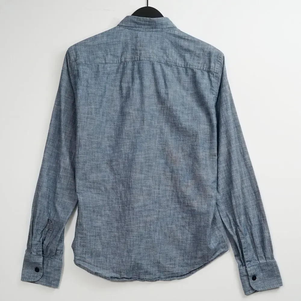 United By Blue Ayres Chambray Shirt Size S Organic Cotton Made in USA